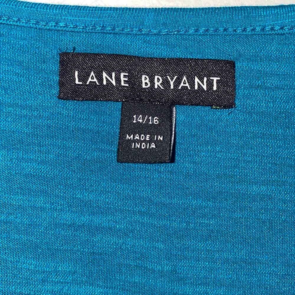 Lane Bryant Classic Short Puff-Sleeve Square-Neck Peplum Shirt Women's 14/16 - Picture 3 of 7